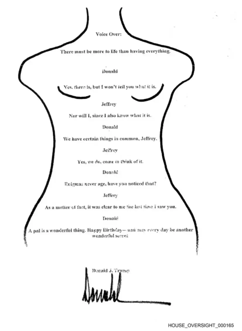 The alleged letter to Epstein was published last year (House Oversight Committee)