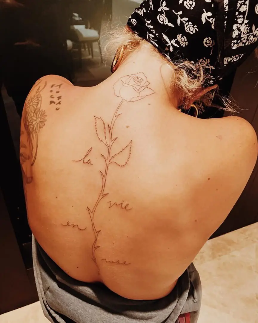 The singer has a tattoo of a rose on her back (Instagram/Lady Gaga)