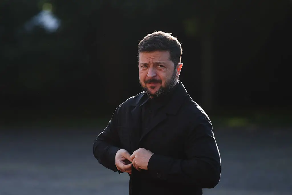 Zelenskyy wore a more formal jacket for the occasion (NurPhoto / Contributor / Getty Images)