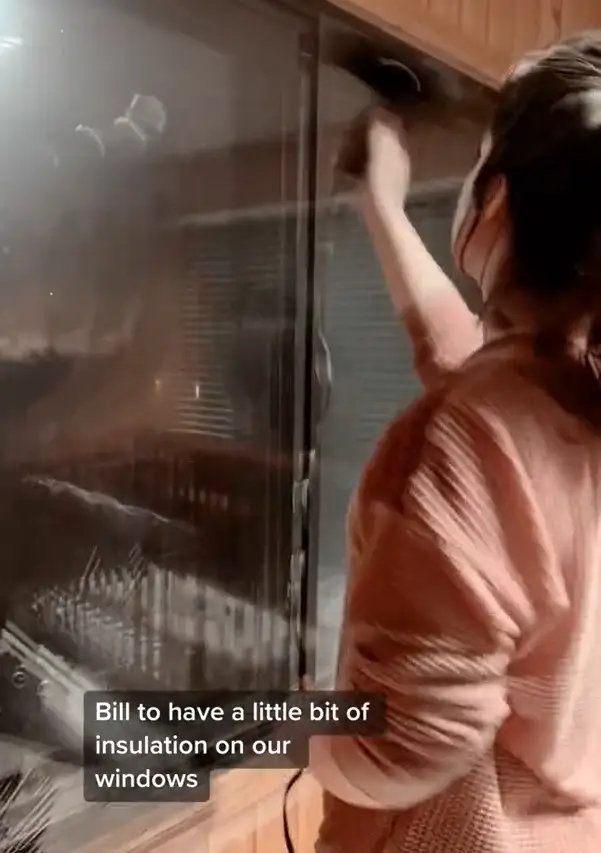 A helpful TikToker explained that covering your windows with plastic and smoothing them out with a hairdryer helped with the heating.