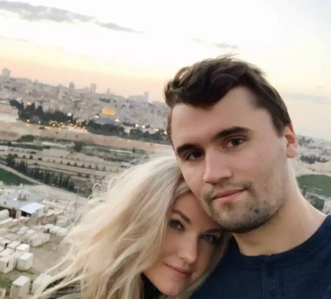 The widow was emotional as she addressed the nation in a speech (Instagram/@charliekirk1776)