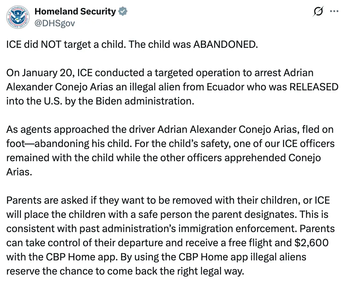 The DHS has since issued a statement on the matter (X)