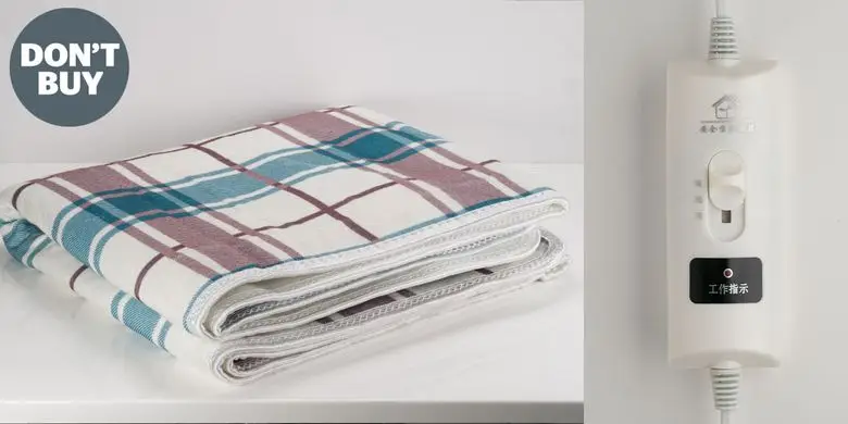 This 220v heated electric sheet bought through AliExpress apparently has a dodgy plug adaptor.