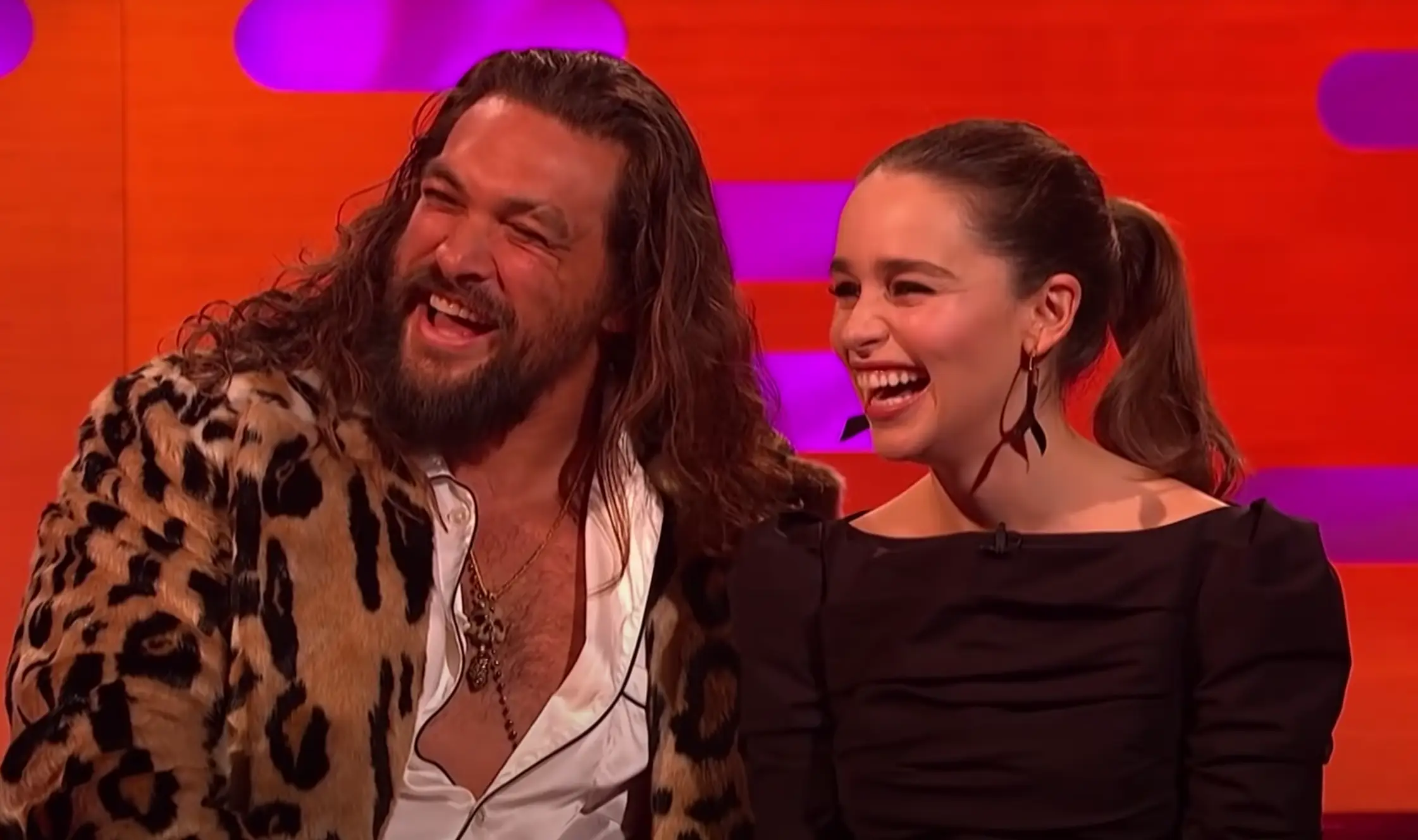 The pair were thrilled to be reunited (