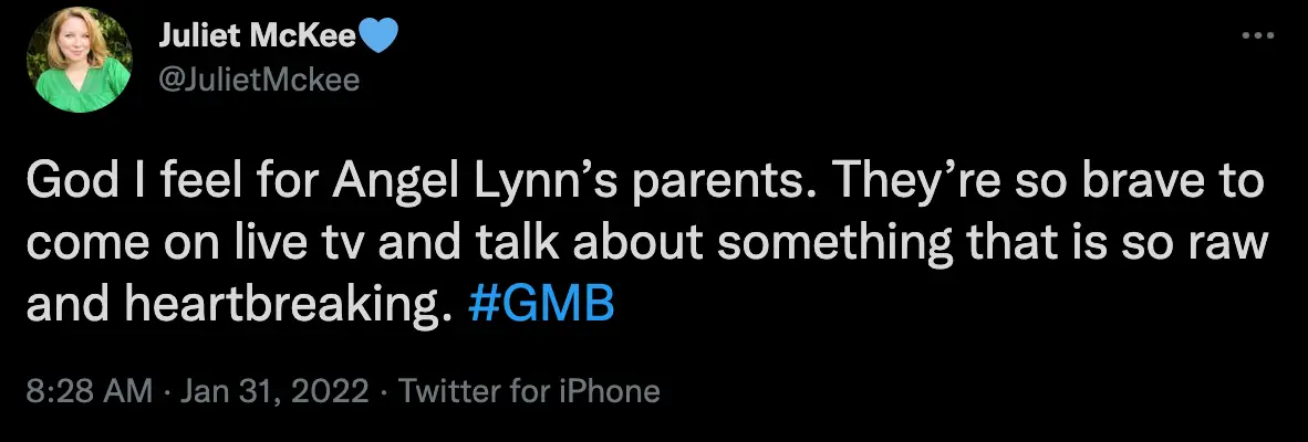 Angel Lynn's parents were praised (