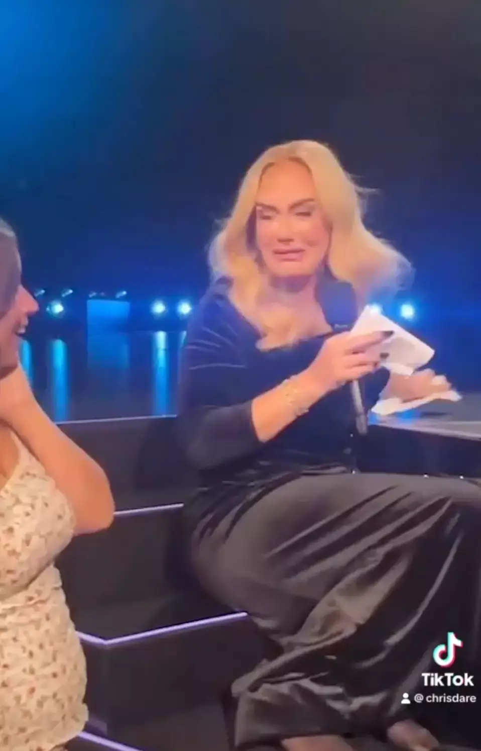 Adele got a little emotional and made the candid admission on stage.