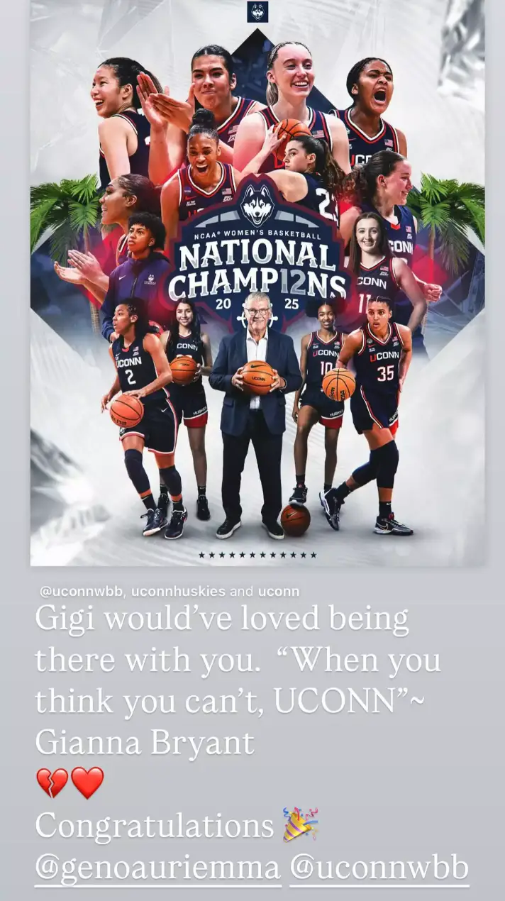 Vanessa shared a congratulatory message online (Instagram/@vanessabryant)