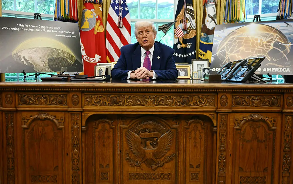Donald Trump revealed the concept or the $175 billion (£130 billion) Golden Dome missile defence system last week (JIM WATSON/AFP via Getty Images)