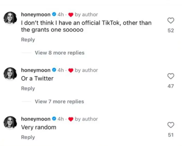 Lana revealed she doesn't even have an official TikTok account (Instagram/@honeymoon)