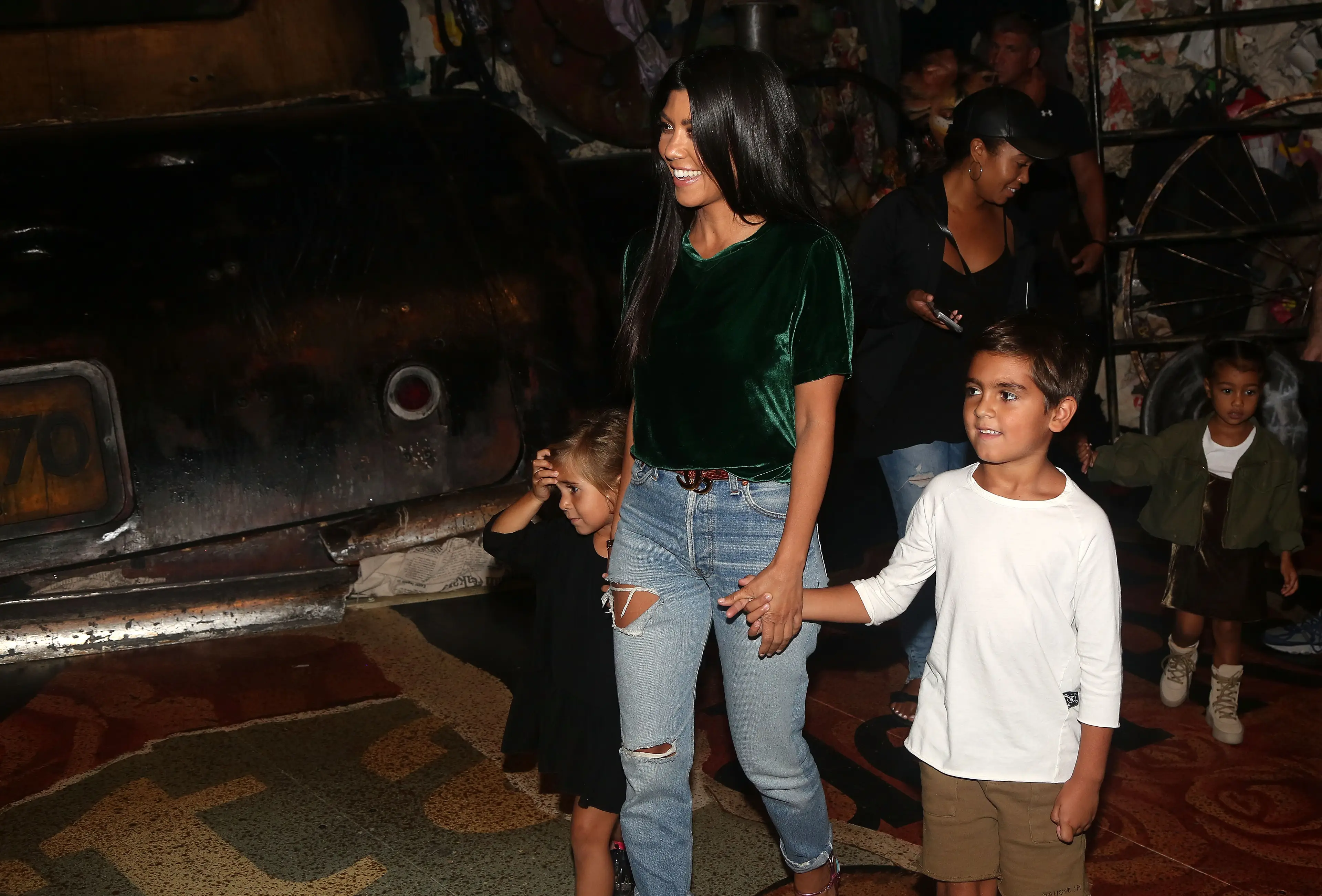 Mason, his sister Penelope, and his mother Kourtney in 2016 (Bruce Glikas/Bruce Glikas/Getty Images)