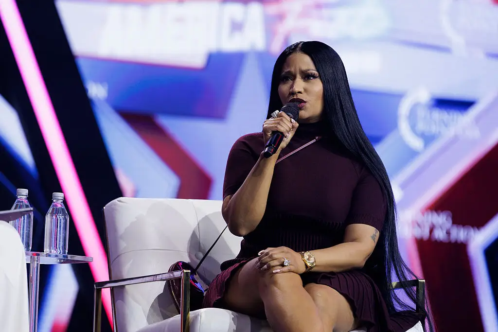 Minaj referred to JD Vance as an 'assassin' during the Q&A (Caylo Seals / Stringer / Getty Images)