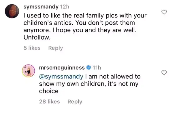 Christine defended herself in the comments.