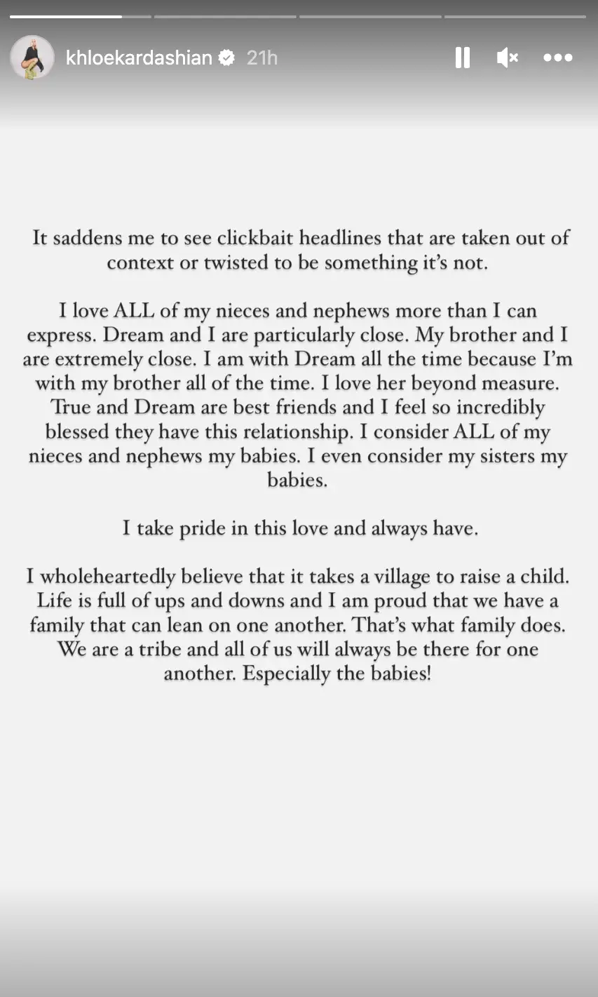 Khloe Kardashian set the record straight about recent comments via Instagram.