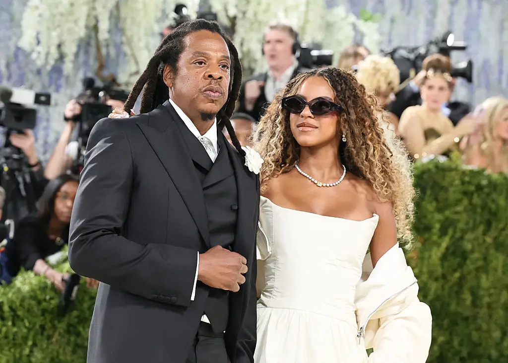 Blue Ivy, 14, stunned at the Met Gala on Monday with a white puffball dress and sunglasses to pair (Theo Wargo / Staff / Getty Images)