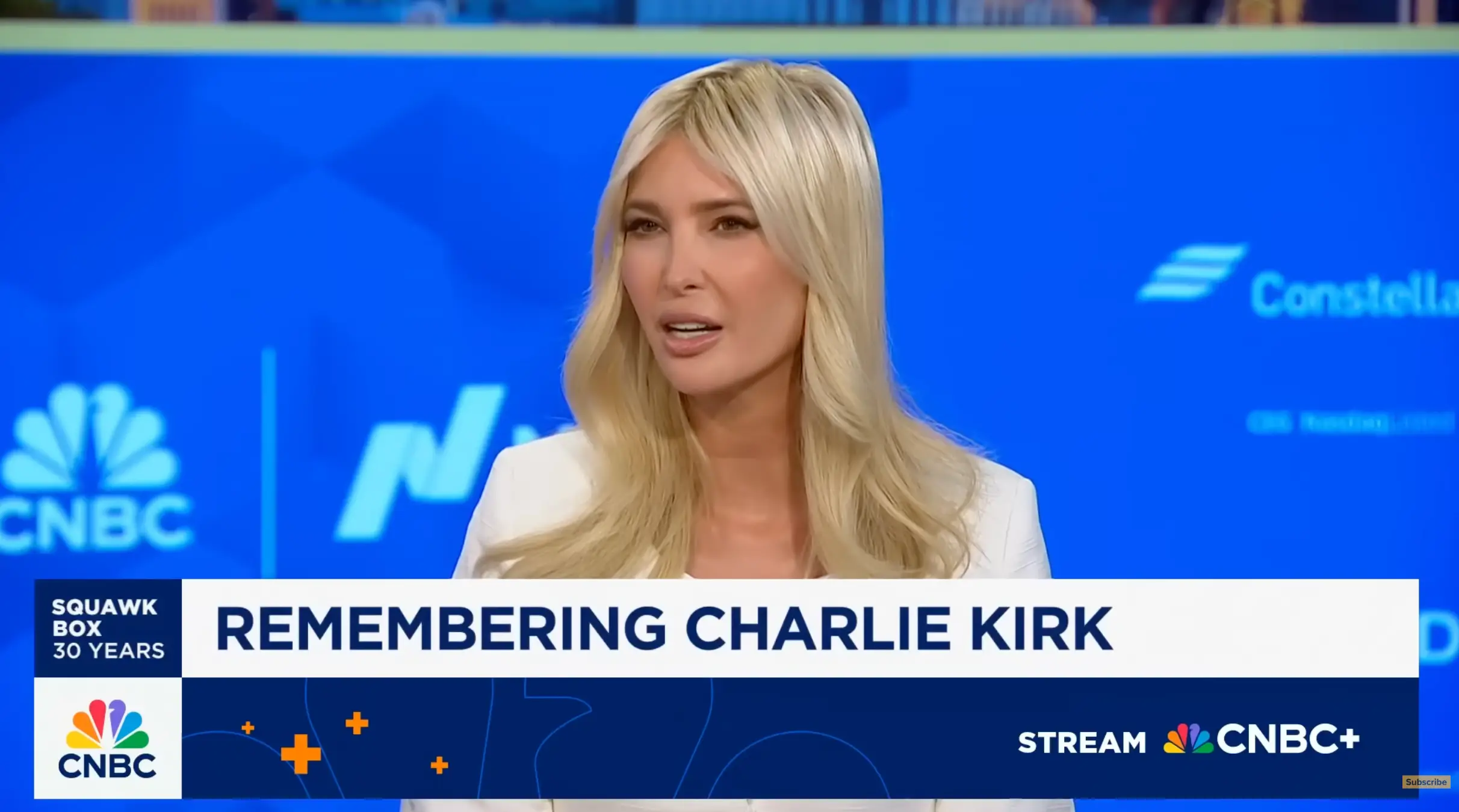The mother-of-three appeared on CBNC, where she paid tribute to Charlie Kirk (CNBC)