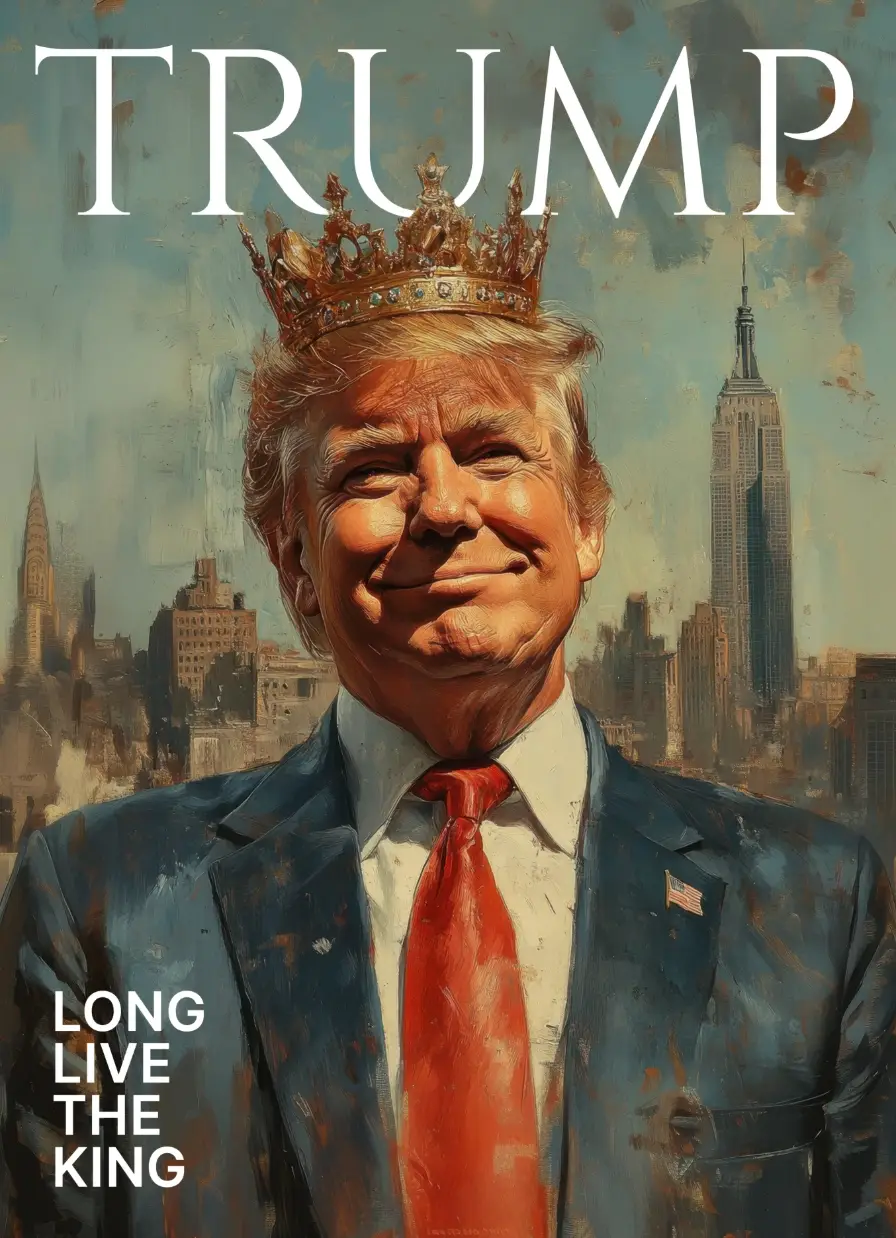 The White House then shared a computer-generated image of Trump donning a golden crown in front of the NYC skyline (X/@WhiteHouse)