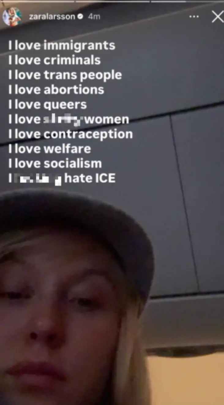 The singer shared several posts on her Instagram Story (Instagram/@zaralarsson)