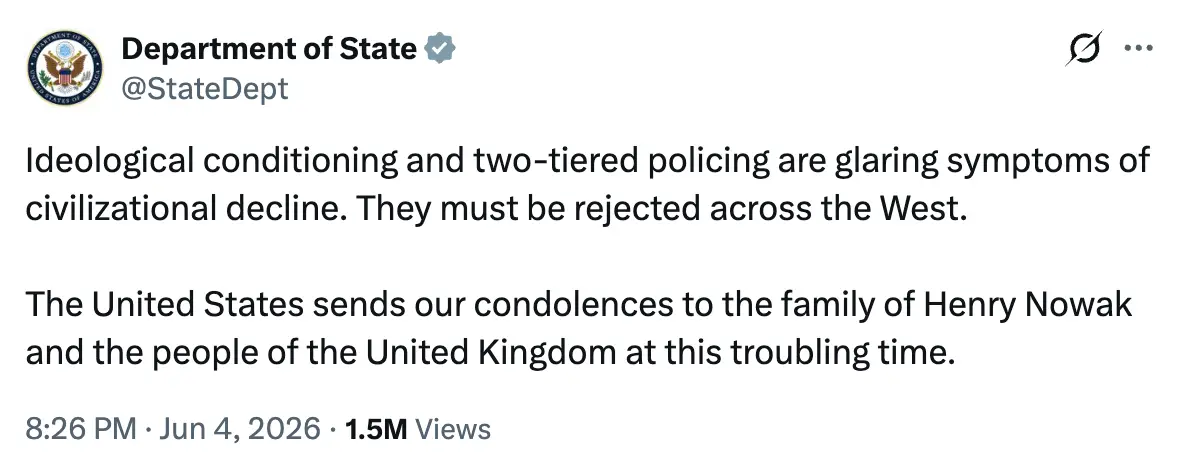 Trump has responded to Nowak's murder (X)