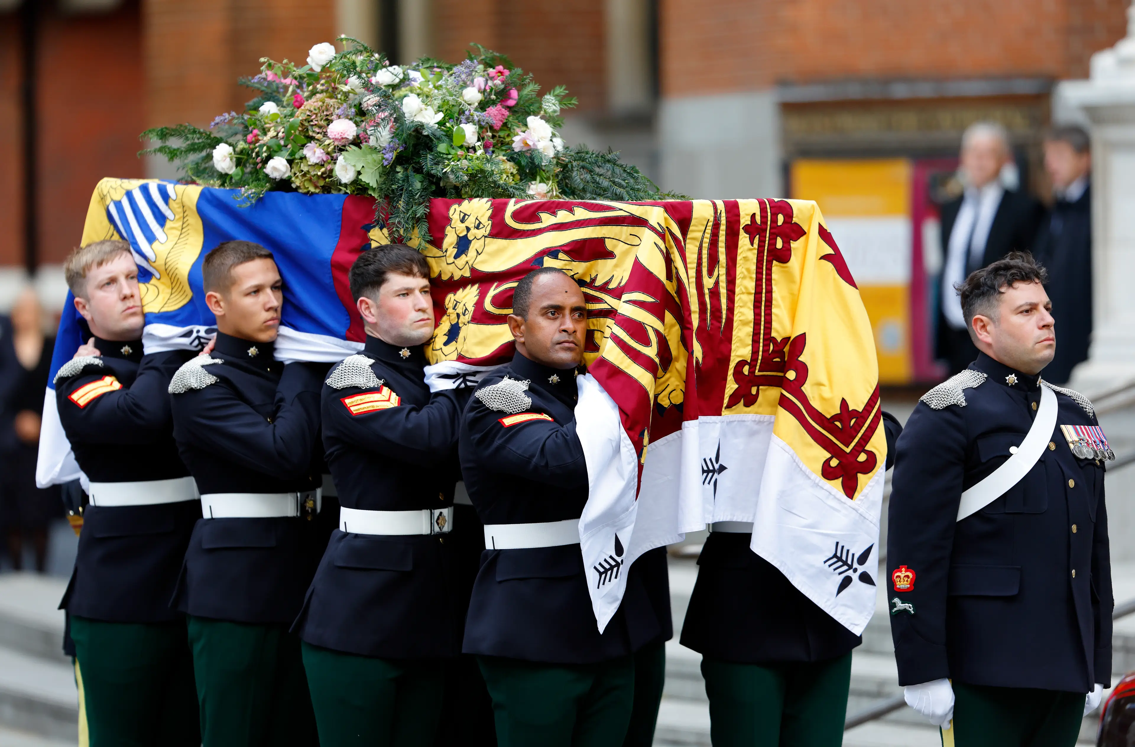 Soldiers carried the Duchess of Kent's coffin into Westminster Cathedral on Monday (Max Mumby/Indigo/Getty Images)