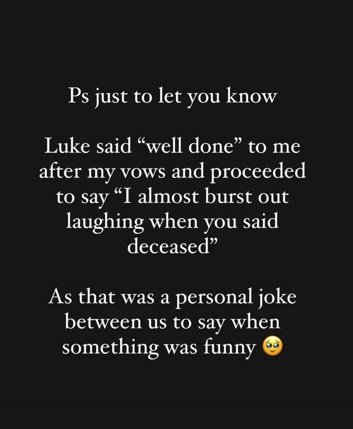 Amy explained the 'deceased' comment in a follow-up statement (Instagram/@amyvictoriakenyon)