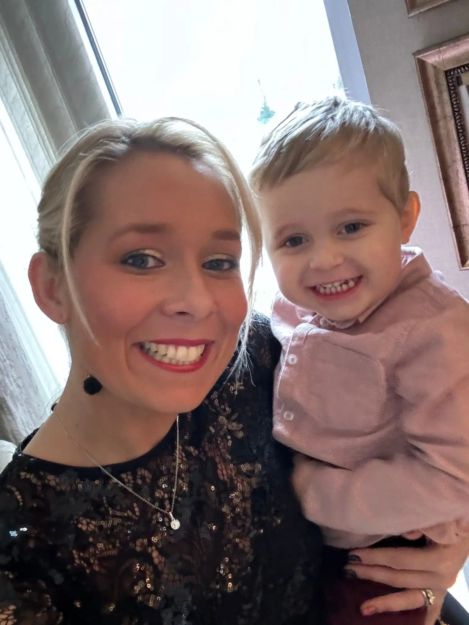 Victoria explained how she noticed something unusual in a photograph of her son. (SWNS)