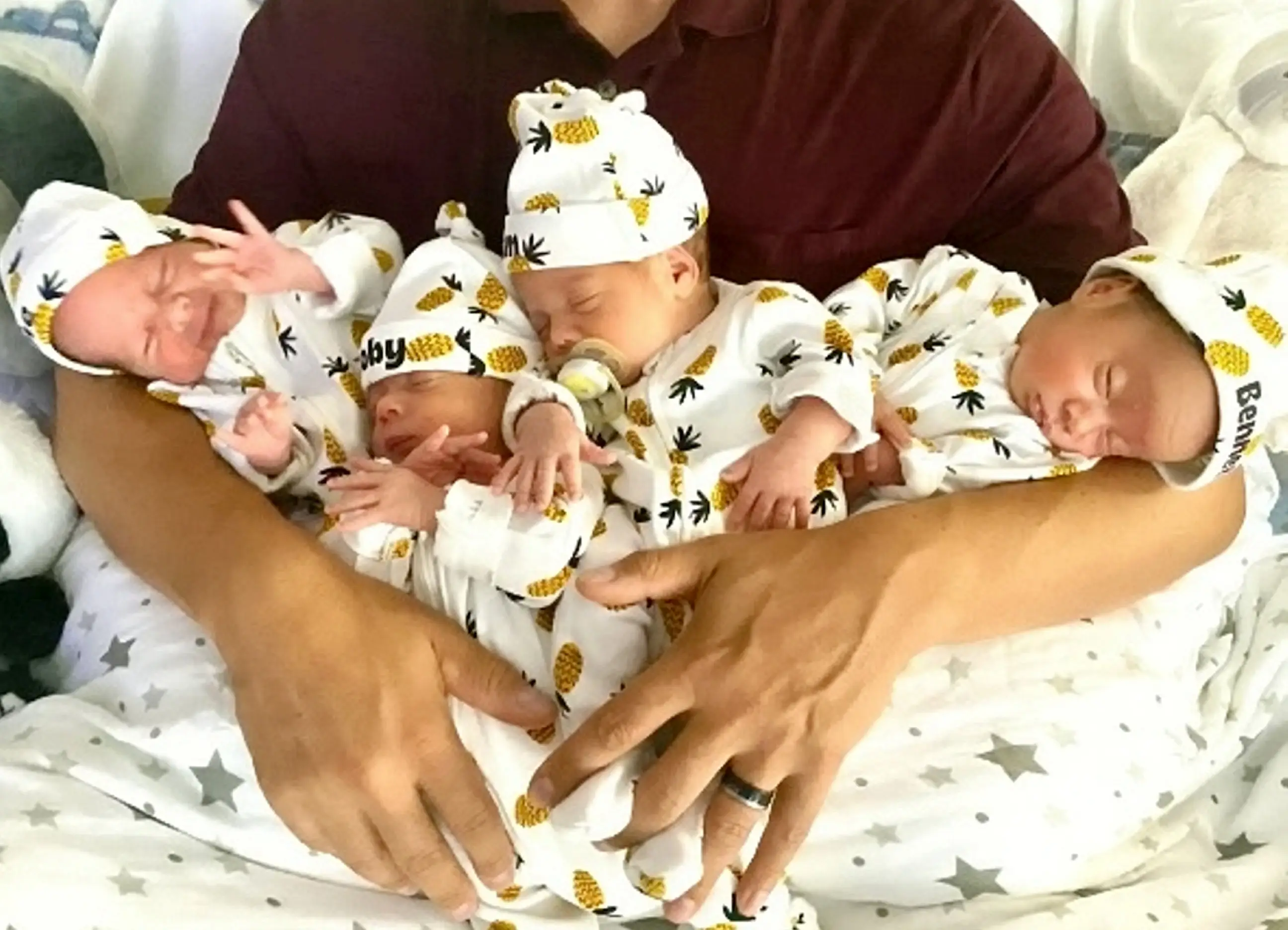 The babies were born at 34 weeks.