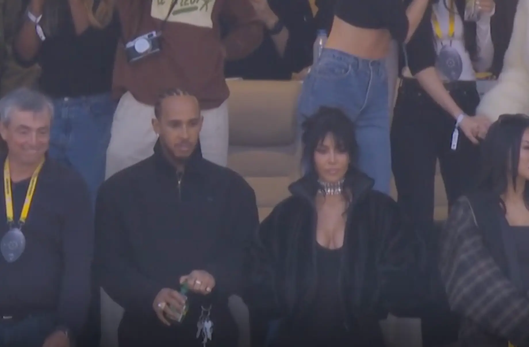 Kim Kardashian and Lewis Hamilton watched the Super Bowl together on Sunday (Sky Sports)