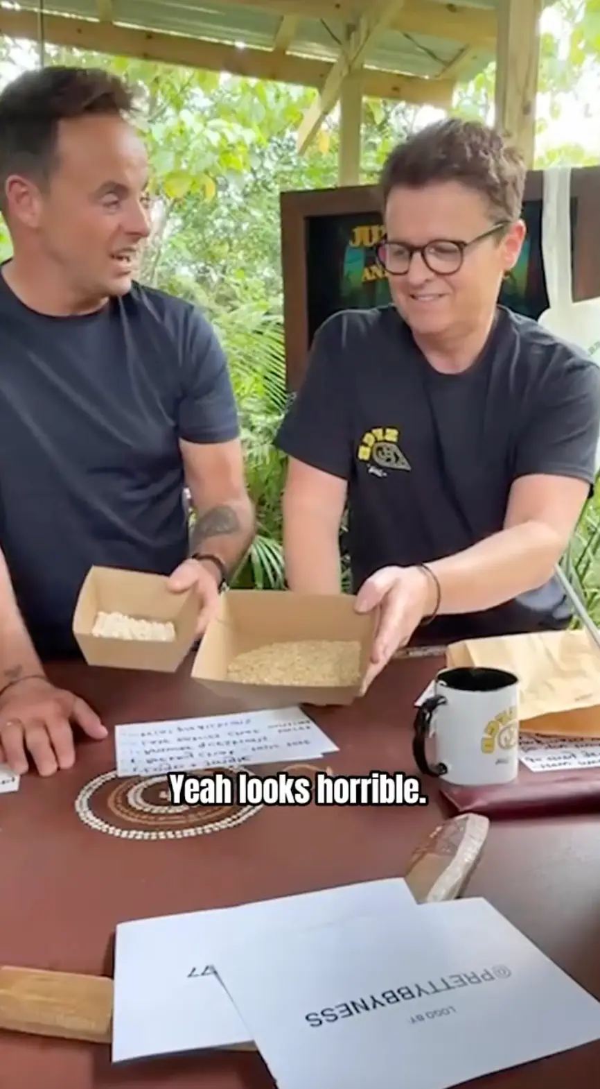 Ant and Dec revealed just how 'horrible' the grub looked (Instagram/@antanddec)