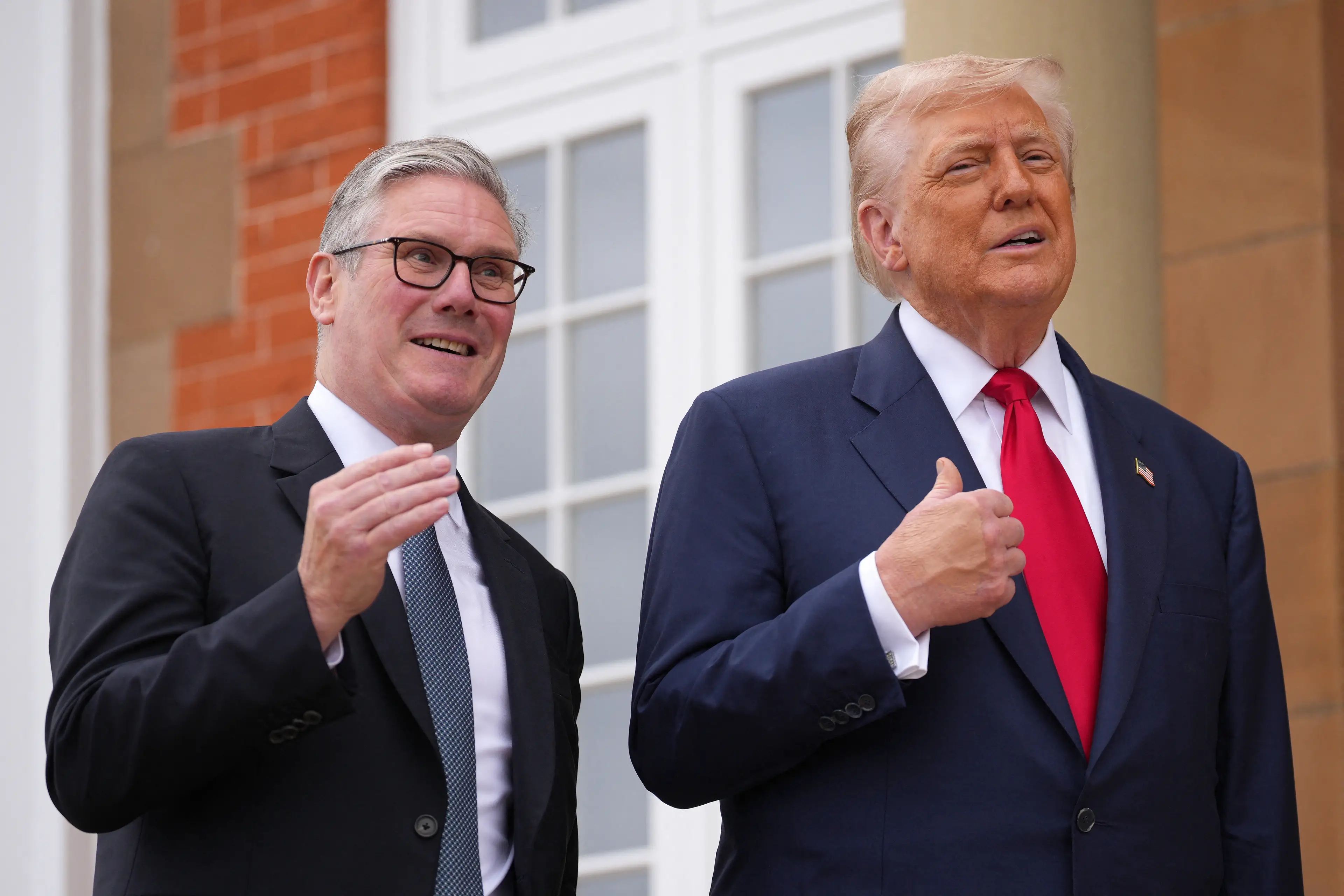 Trump was also asked about his response to immigration in the UK (CHRISTOPHER FURLONG/POOL/AFP via Getty Images)