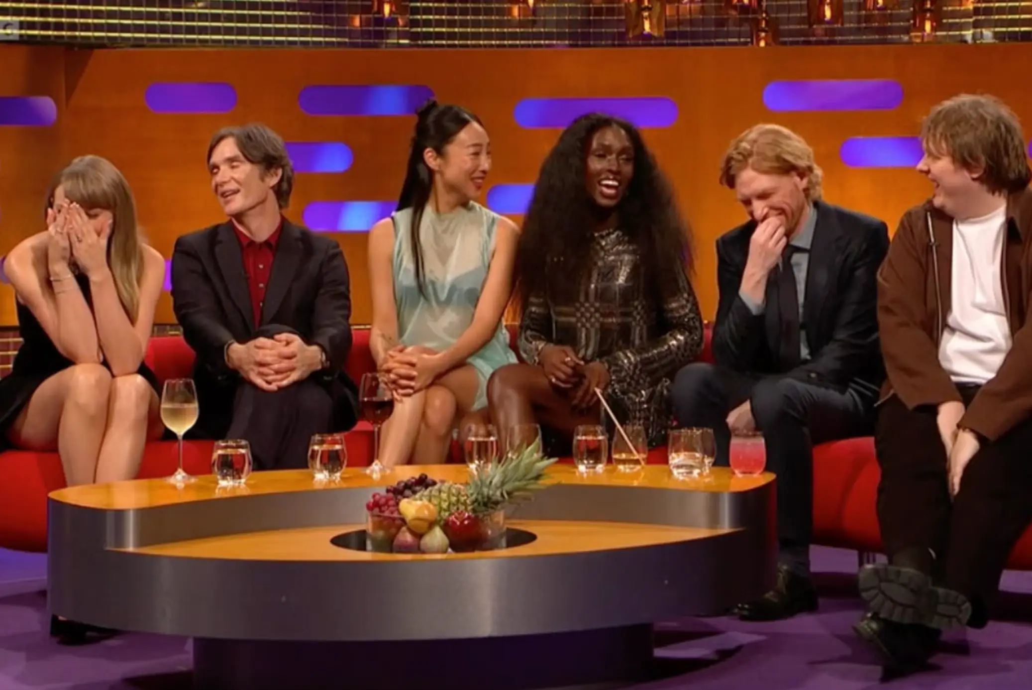 Fans were quick to notice that all of the stars featured in the 'Opalite' video appeared on The Graham Norton Show in October alongside Swift (BBC)