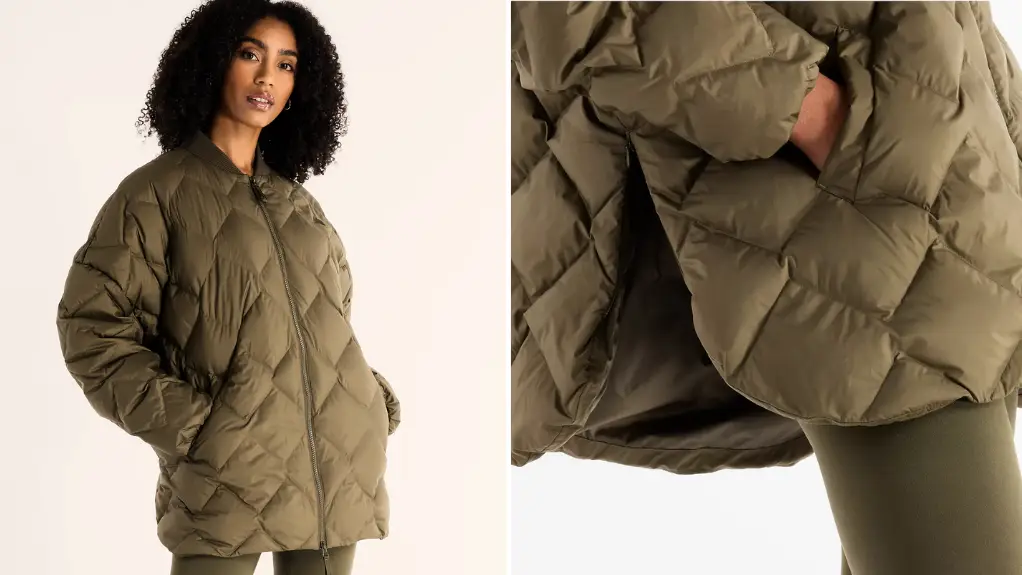  New Balance also does women's clothes and their bomber jacket is *so* good