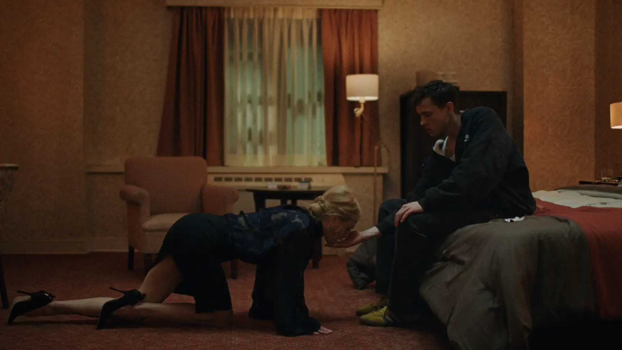 Cinema-goers have been warned not to watch the erotic-thriller with a family member (A24)