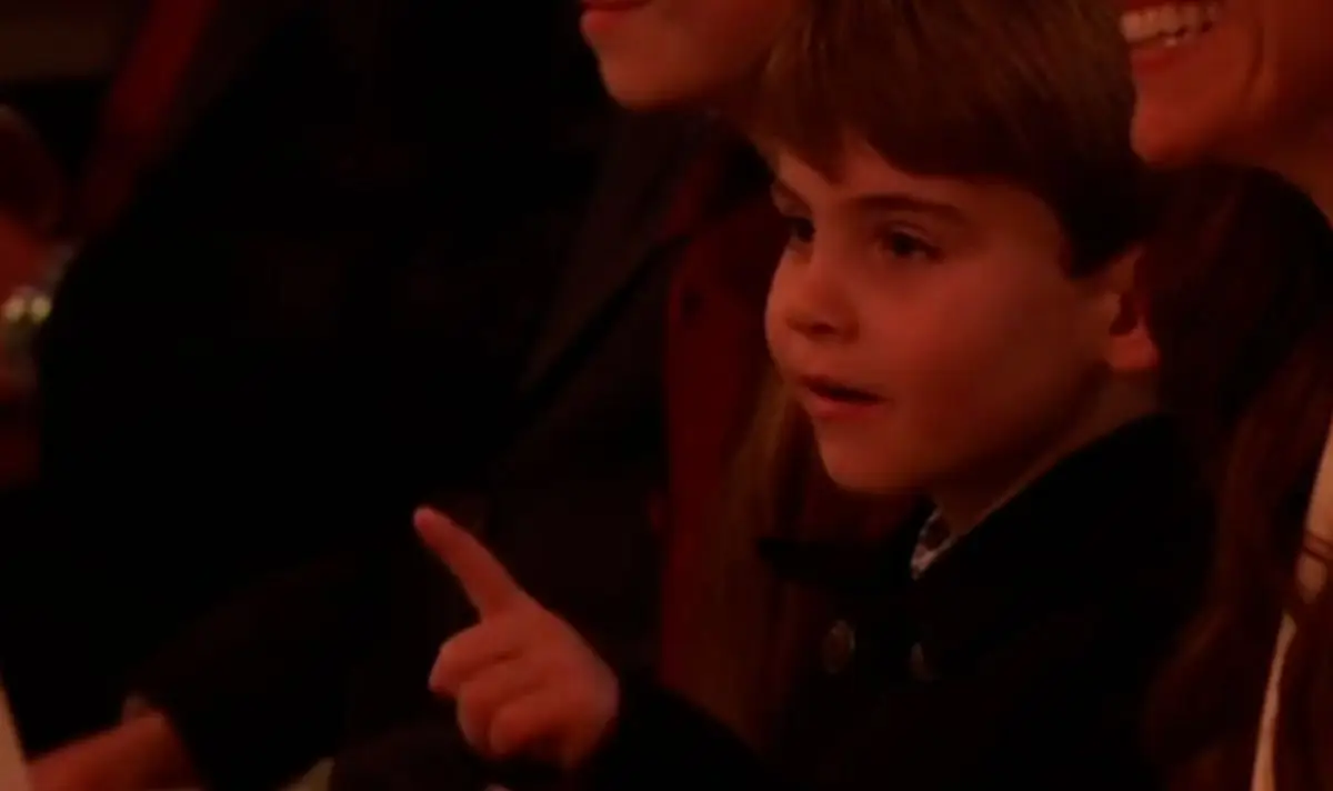 Prince Louis was fascinated by Jim Broadbent during last year's carol service (ITV)