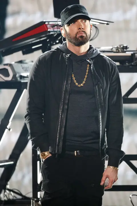 Eminem adopted Alaina with ex-wife Kim Scott (CRAIG SJODIN via Getty Images)