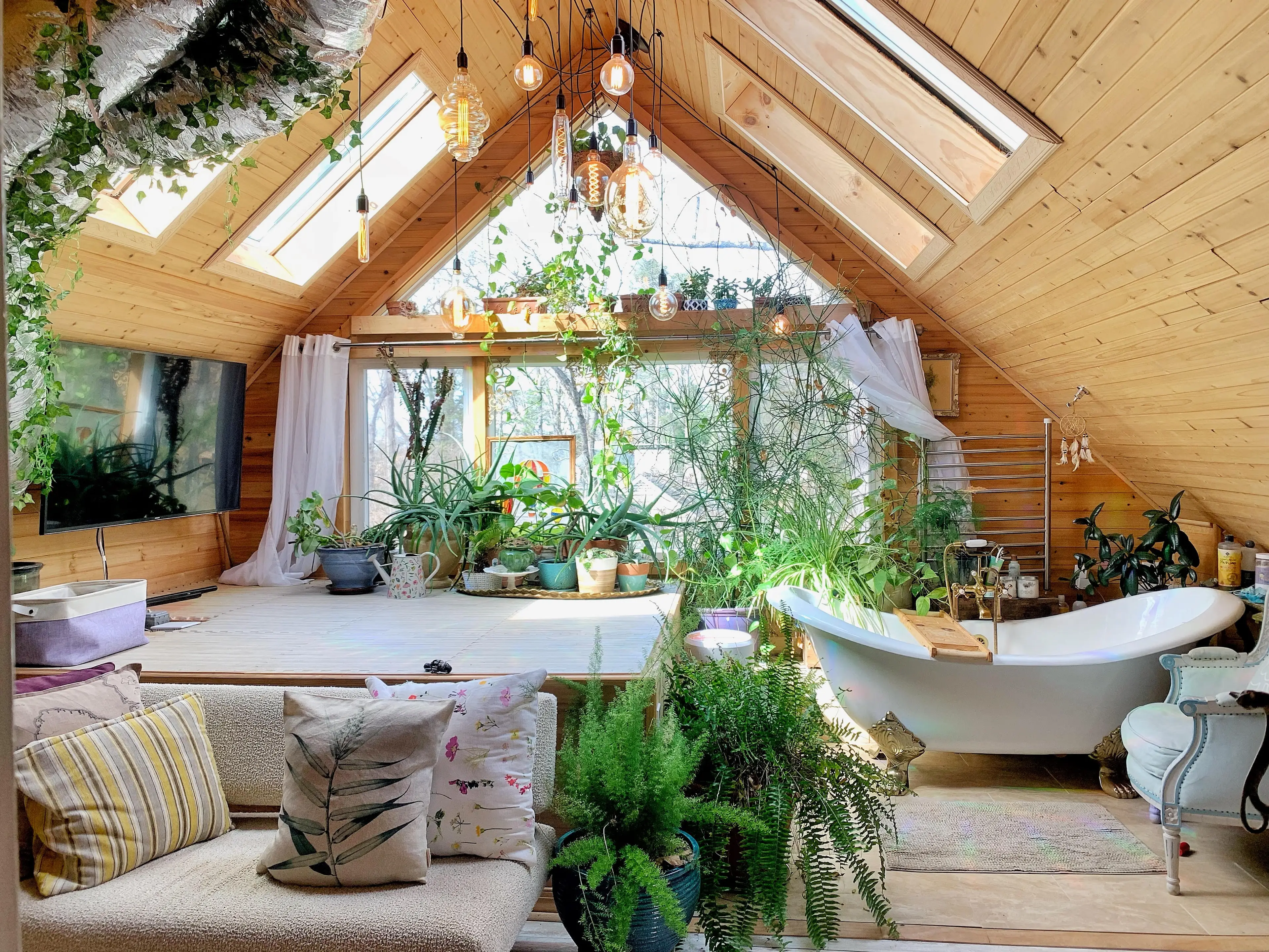 The loft has been transformed into a magical escape.