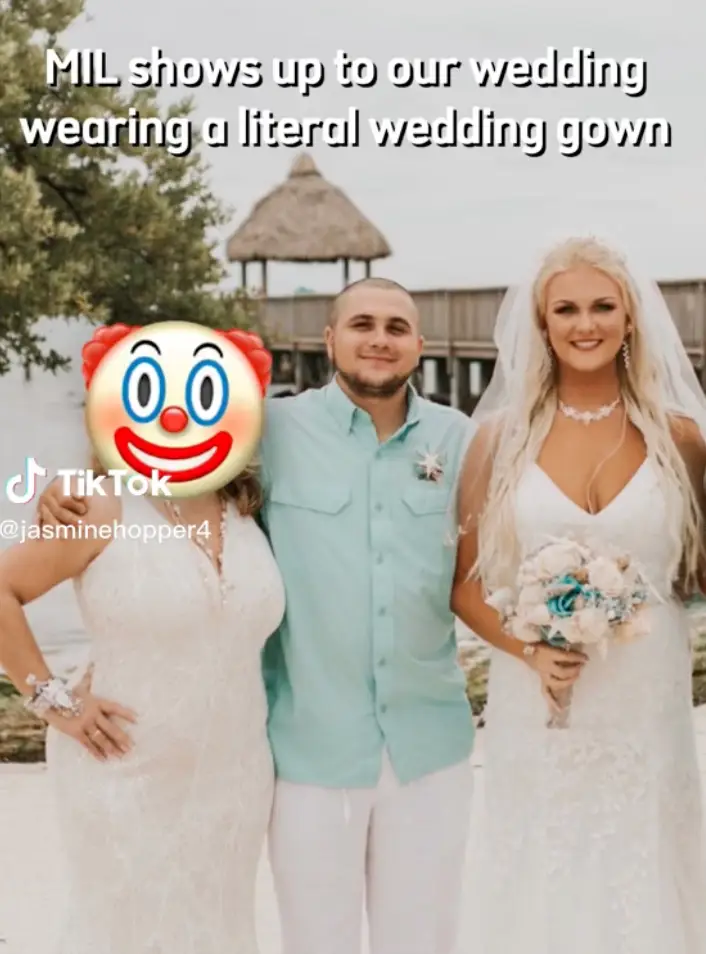 The mother-in-law claimed the gown was 'cream'.