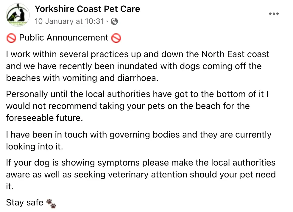 The post was shared on Facebook (