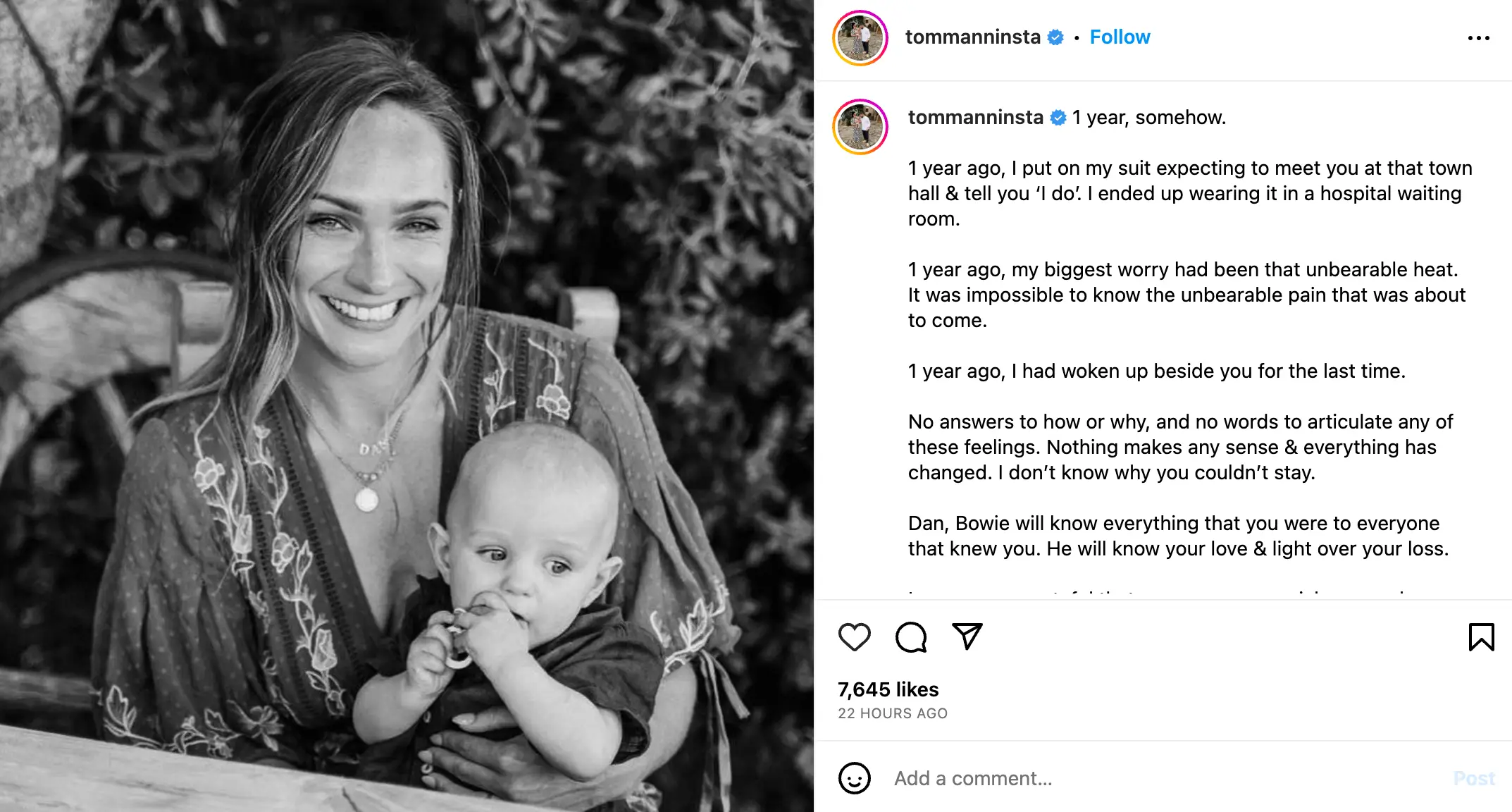 Danielle Hampson was mum to son Bowie.