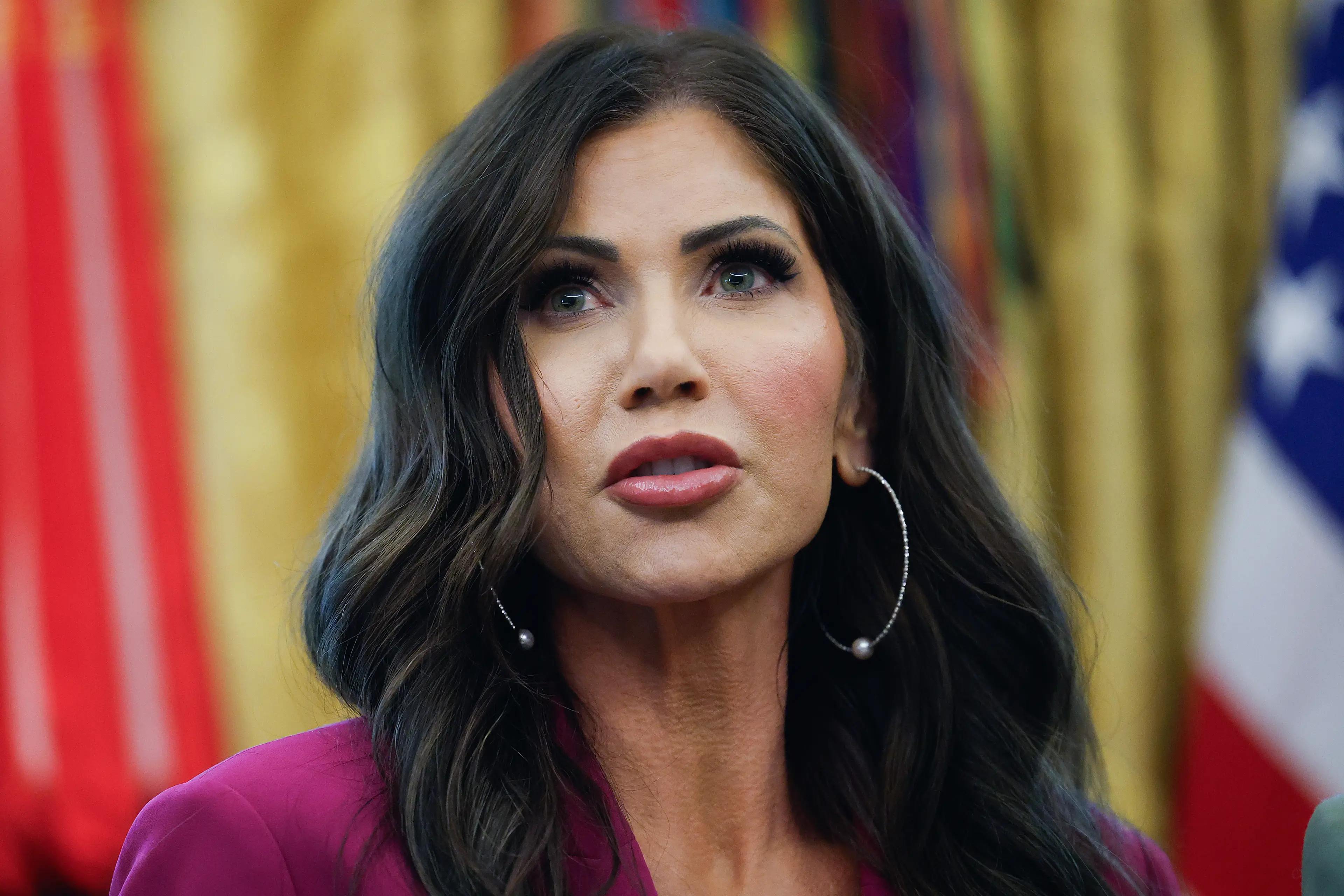Noem claimed the conservative had sent her a message the day prior to his death (Kevin Dietsch/Getty Images)