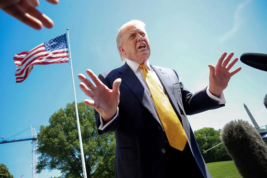 The US President brutally branded the reporter as a 'dumb person' (Kevin Dietsch/Getty Images)