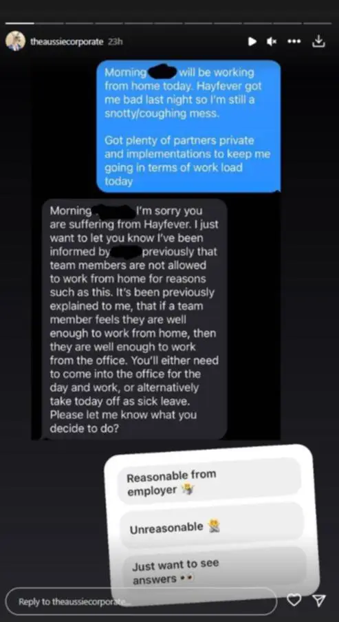 The message exchange in question.