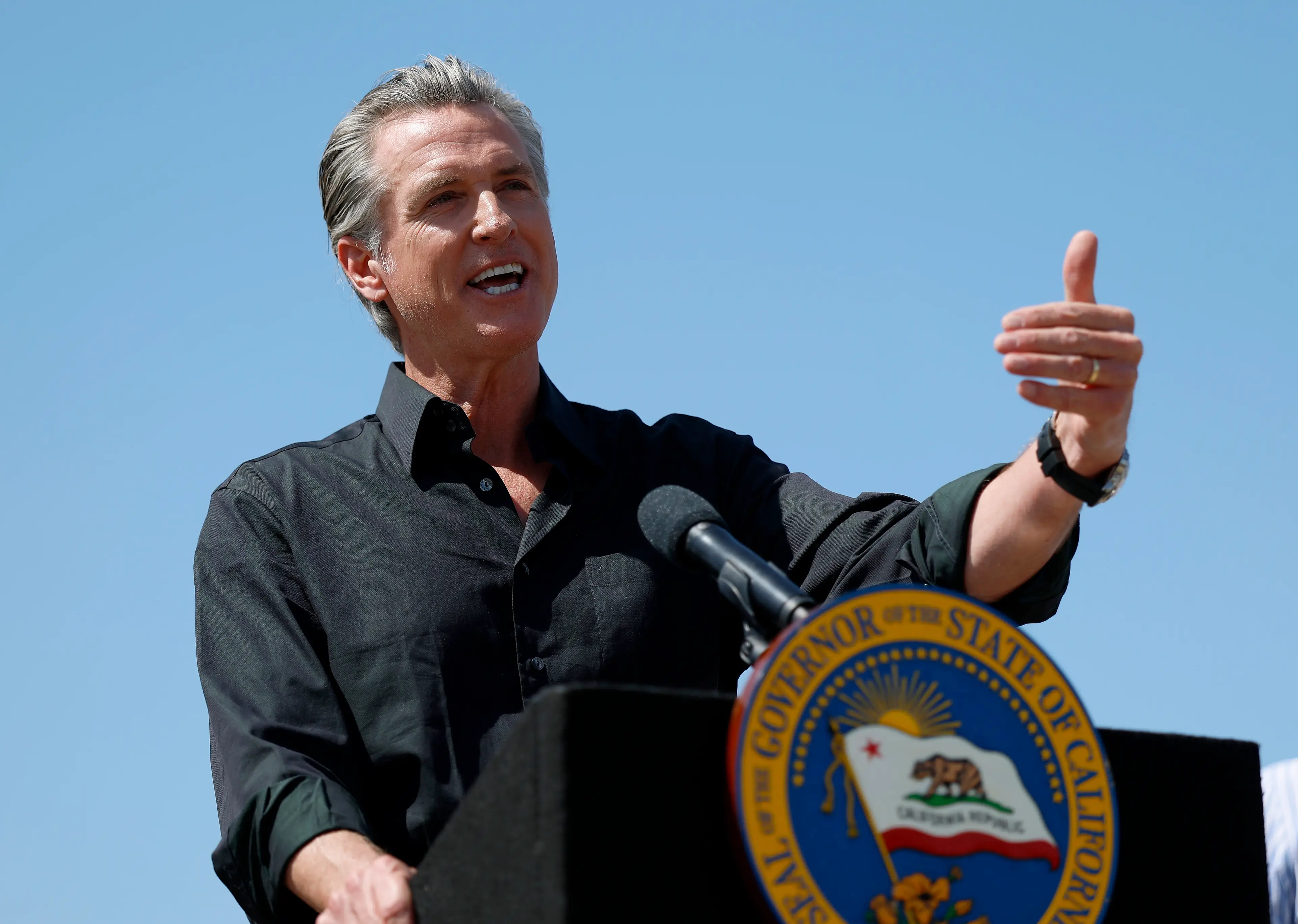 California Governor Gavin Newsom has opened up about reactions he has seen to Donald Trump (Justin Sullivan/Getty Images)
