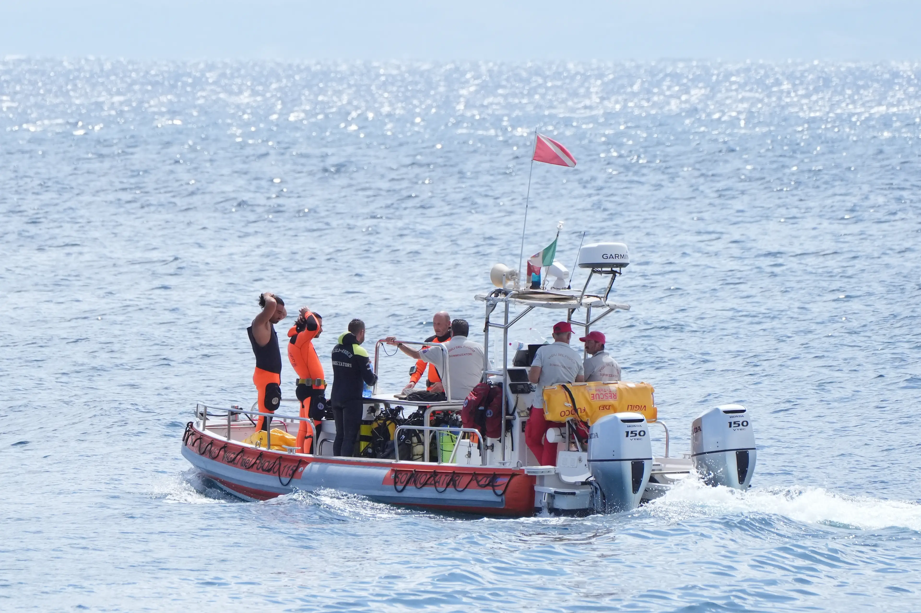 Italian emergency services headed out to sea towards the area off the Sicilian coast. (PA)