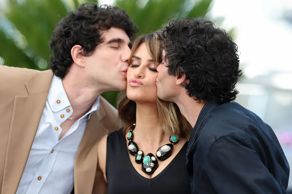 Javier Calvó, Penélope Cruz and Javier Ambrossi at the 79th annual Cannes Film Festival promoting The Black Ball (Pascal Le Segretain/Getty Images)