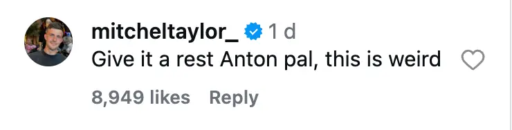 He called the move 'weird' (Instagram)