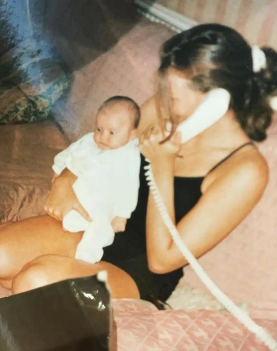 Jess Wright holding her sister Natalya.
