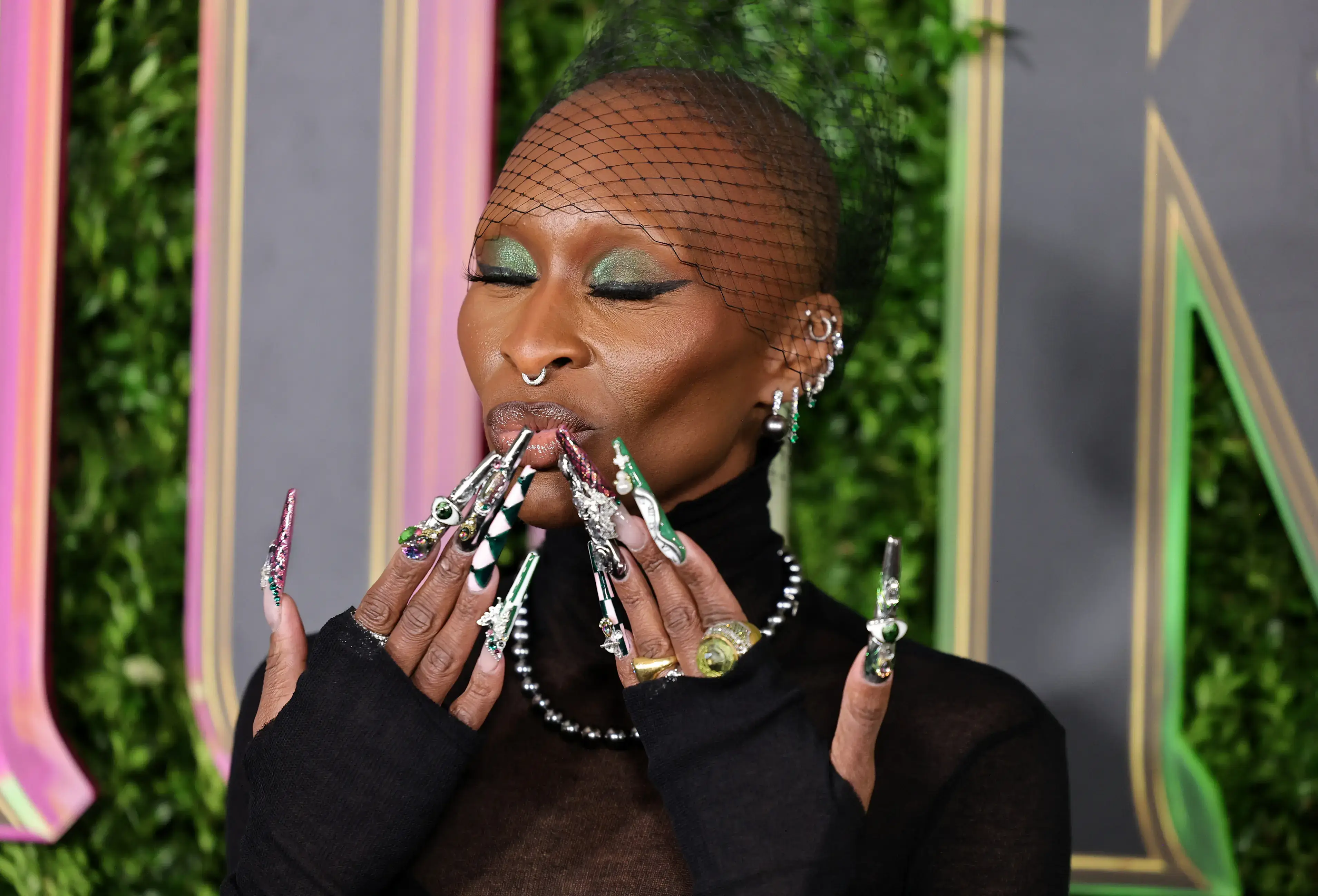 Wicked star Cynthia Erivo was asked once again about her nails (Theo Wargo/Getty Images)