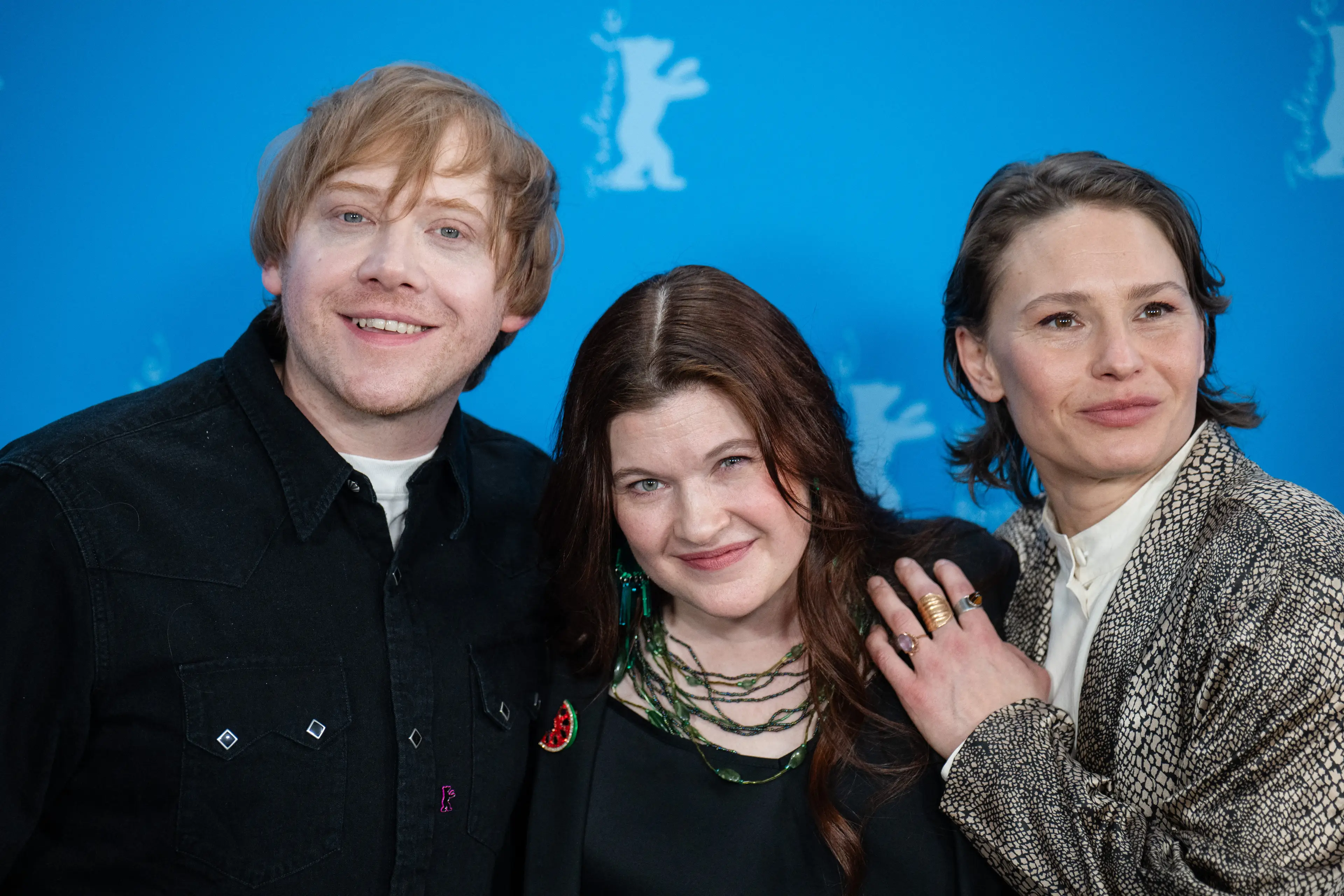 Grint was joined at the weekend by director Hanna Bergholm and co-star Seidi Haarla (Laurent Hou / Hans Lucas / AFP via Getty Images)