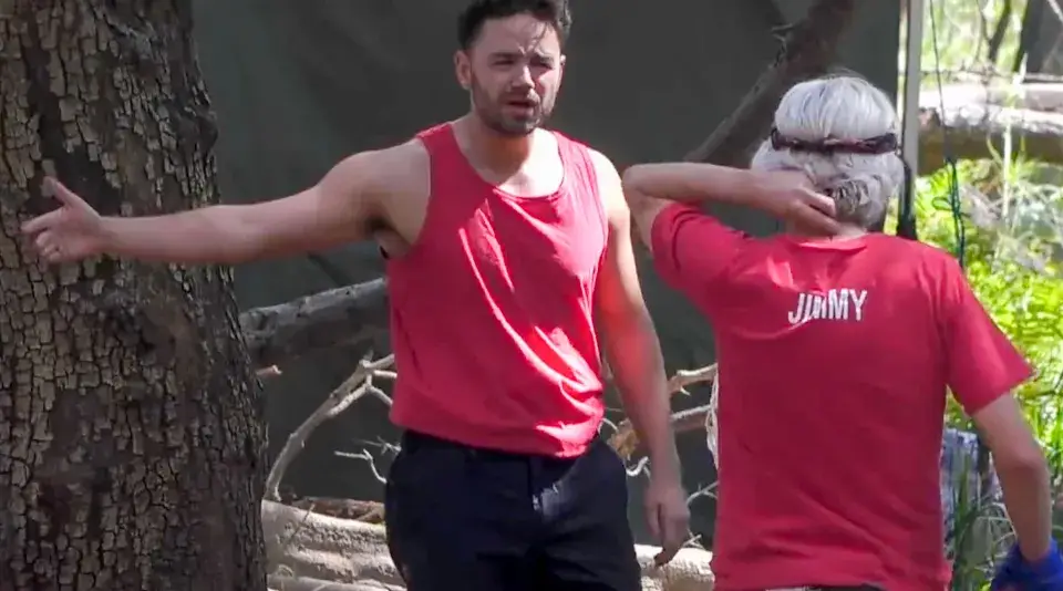 An argument took place between Adam Thomas and Jimmy Bullard after a Bushtucker Trial (ITV)