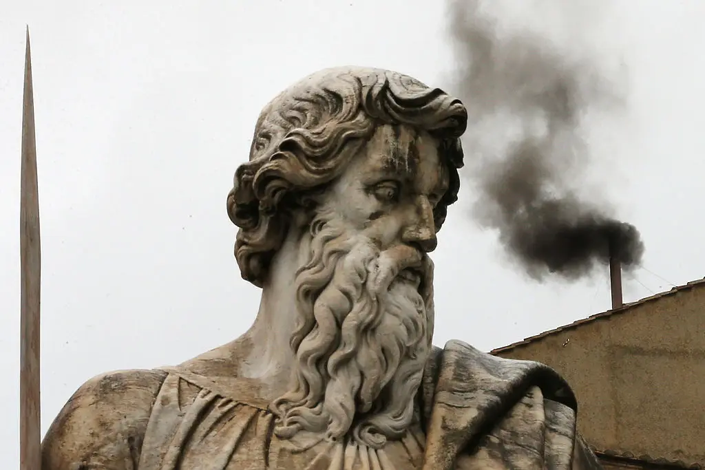 Black smoke means no candidate has received a two-thirds majority to be pope (Dan Kitwood/Getty Images)